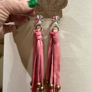 Art by Amy Pink Tassel Earrings